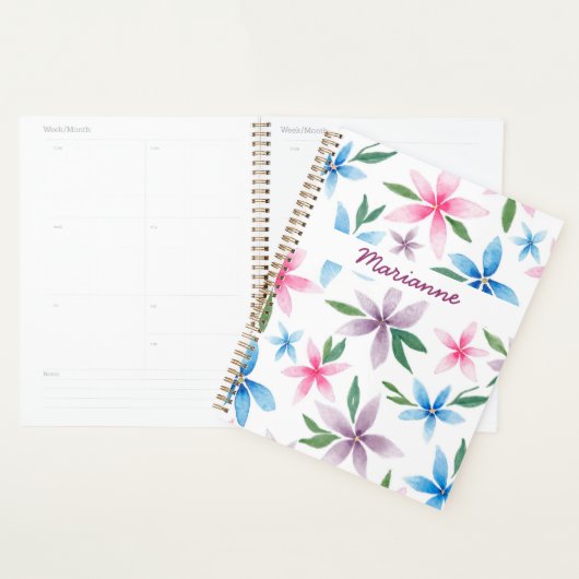 Watercolor floral personalized planner (Display)