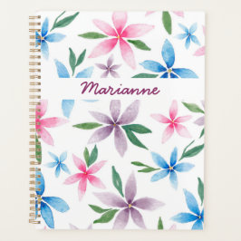 Watercolor floral personalized planner