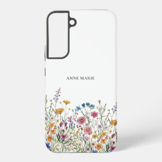 Watercolor Floral Personalized Samsung Galaxy Hoesje