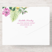 Watercolor Floral Pink Peonies Photo Quinceañera All In One Uitnodiging (Achterzijde)