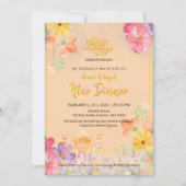 Watercolor Floral Ramadan Kareem Iftar Dinner Kaart (Voorkant)