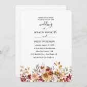 watercolor floral rustic wedding kaart (Voorkant / Achterkant)