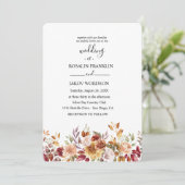 watercolor floral rustic wedding kaart (Staand voorkant)