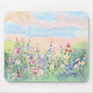 Watercolor floral Spring Ladybug Muismat
