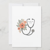Watercolor Floral Stethoscope Nurse Graduation Kaart (Achterkant)