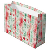 Watercolor Floral Striped Holiday Groot Cadeauzakje (Achterkant Gekanteld)