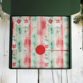 Watercolor Floral Striped Holiday Tissuepapier