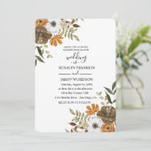 watercolor floral wedding Invitation Kaart (Staand voorkant)