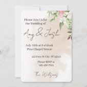 Watercolor Floral Wedding Invitation Kaart (Voorkant)