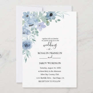 watercolor floral wedding Invitation  Kaart