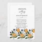watercolor floral wedding Invitation Kaart (Voorkant / Achterkant)