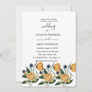 watercolor floral wedding Invitation Kaart