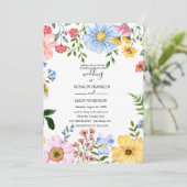 watercolor floral wedding Invitation Kaart (Staand voorkant)