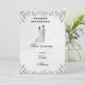 Watercolor Floral Wedding Invitation Kaart (Staand voorkant)