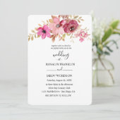 watercolor floral wedding Invitation Kaart (Staand voorkant)