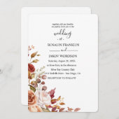 watercolor floral wedding Invitation Kaart (Voorkant / Achterkant)
