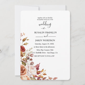 watercolor floral wedding Invitation Kaart