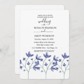 watercolor floral wedding Invitation Kaart (Voorkant / Achterkant)