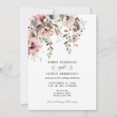 Watercolor Floral Wedding Invitation  Kaart (Voorkant)