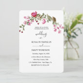 watercolor floral wedding Invitation Kaart (Staand voorkant)