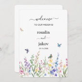watercolor floral wedding kaart (Voorkant / Achterkant)