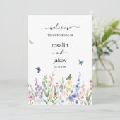 watercolor floral wedding kaart (Staand voorkant)