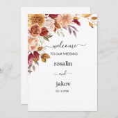 watercolor floral wedding kaart (Voorkant / Achterkant)