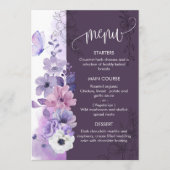 Watercolor Floral Wedding Menu Card (Voorkant)