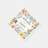watercolor floral Wedding Napkins Servet (Hoek)