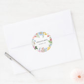 Watercolor Floral Wedding  Ronde Sticker (Envelop)