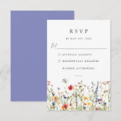 Watercolor Floral Wedding RSVP Card Kaartje (Voorkant / Achterkant)