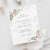Watercolor Floral Wedding Save The Date