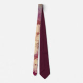 Watercolor Florals Maroon Personalize Initial Stropdas (Achterkant)