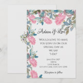 Watercolor Florals Wedding Kaart (Voorkant / Achterkant)