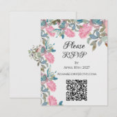 Watercolor Florals Wedding RSVP Kaartje (Voorkant / Achterkant)