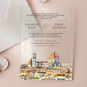 Watercolor Florence Italy Wedding Acryl Uitnodigingen