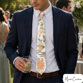 watercolor flower collage tie stropdas