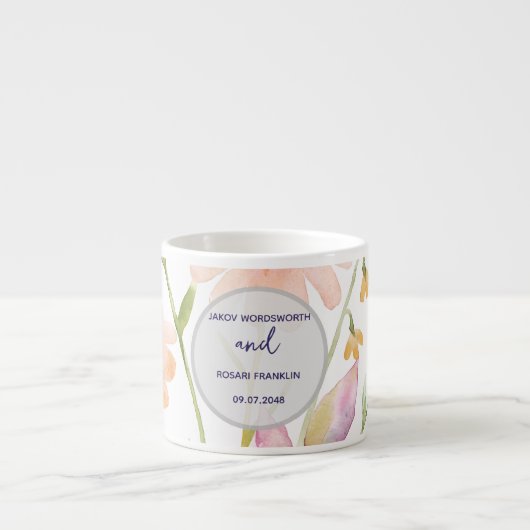watercolor flower editable espresso kop (Voorkant)