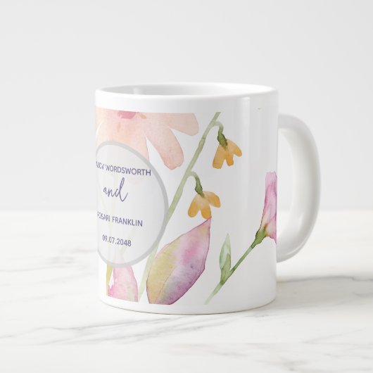 watercolor flower editable grote koffiekop (Voorkant rechts)