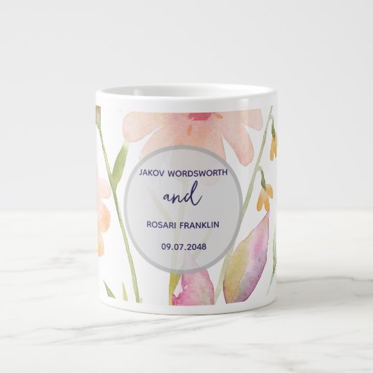watercolor flower editable grote koffiekop (Voorkant)