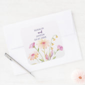 watercolor flower editable Invitation  Vierkante Sticker (Envelop)