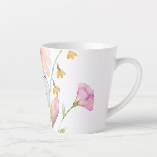 watercolor flower editable latte mok (Rechts)