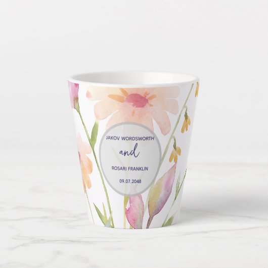 watercolor flower editable latte mok (Voorkant)