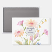 watercolor flower editable magneet (Voorkant / Achterkant)