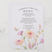 watercolor flower editable menu card  (Voorkant / Achterkant)