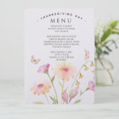 watercolor flower editable menu card  (Staand voorkant)