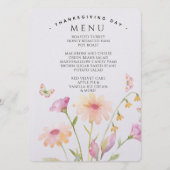 watercolor flower editable menu card  (Voorkant)