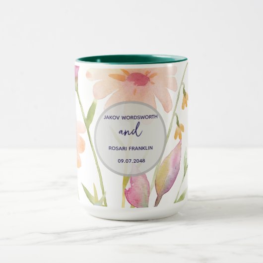 watercolor flower editable mok (Midden)