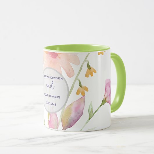 watercolor flower editable mok (Voorkant rechts)