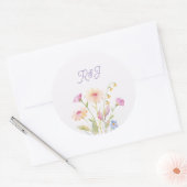 watercolor flower editable  ronde sticker (Envelop)